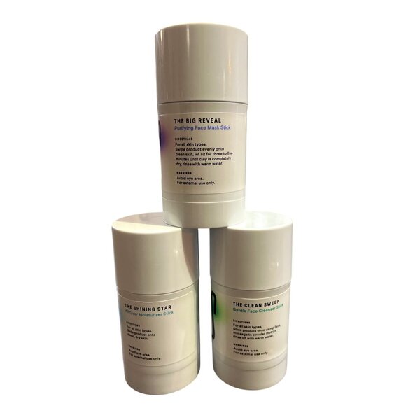 WYOS Skincare Set Face Cleanser Purifying Clay Mask All Over Oil Sticks - Picture 2 of 3